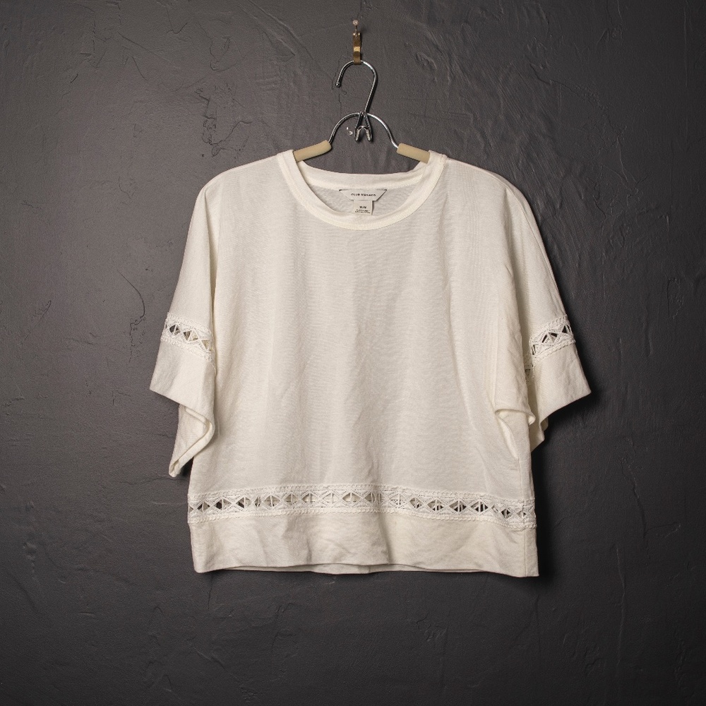 Cream Club Monaco 3/4 Sleeve with Cut Out Blouse